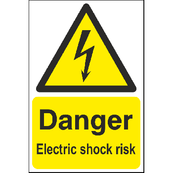 Danger Electric Shock Risk 200x300mm