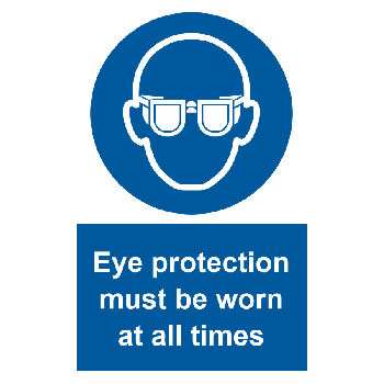 Eye Protection Must Be Worn 200x300mm