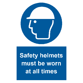 Safety Helmets Must Be Worn at all Times 200x300mm