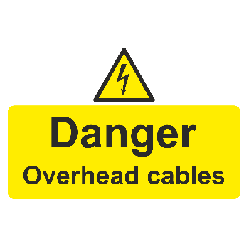 Danger Overhead Cables 600x400mm