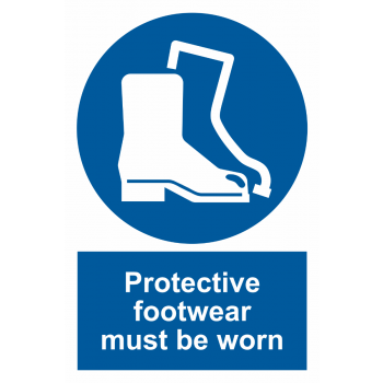 Protective footwear must be worn 400x600mm