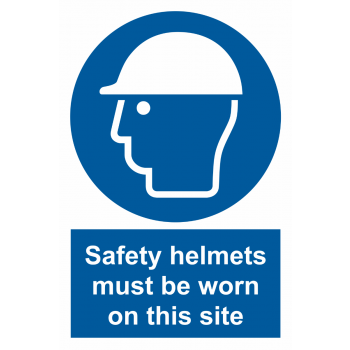 Safety Helmets must be worn 400x600mm