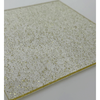 Perspex Gold Clear Glitter