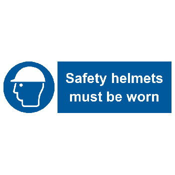 Safety Helmets Must Be Worn 300x100mm