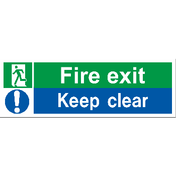 Fire Exit Keep Clear 400x150mm