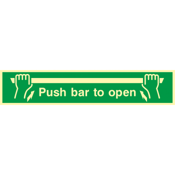 Push Bar to Open Photoluminescent