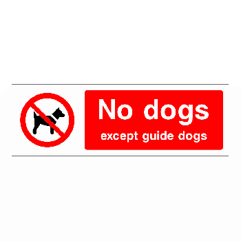 No Dogs except guide dogs 300x100