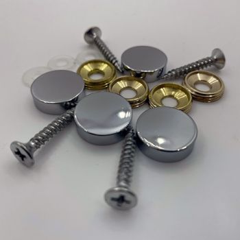Metal Polished Screw Caps 4pk